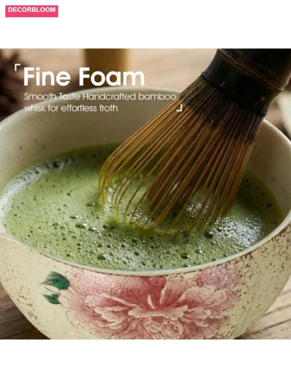 7-Piece Matcha Set with 100-Prong Bamboo Whisk and Bowl